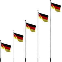 Greatstore Vlajkový stožiar vrátane vlajky Nemecko - 650 cm