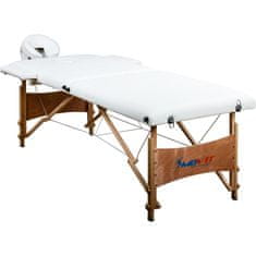 Greatstore Prenosné masážne ležadlo DELUXE MOVIT biele 185 x 80 cm