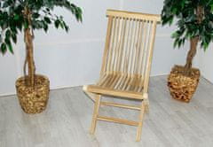 Greatstore Skladacia stolička z teakového dreva DIVERO, 4 kusy