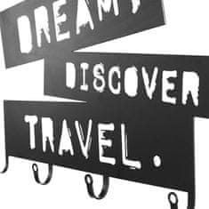 shumee Nástenný vešiak so štyrmi háčikmi, Dream, Discover, Travel
