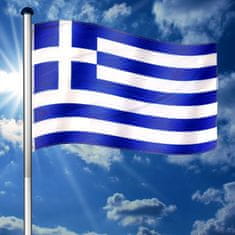 Greatstore Vlajkový stožiar vrátane vlajky Grécko - 650 cm