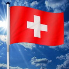 Greatstore Vlajkový stožiar vrátane vlajky Švajčiarsko - 650 cm