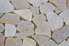 Greatstore Mozaika riečny kameň - krémová – obklady 1m2 Garth