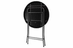 Greatstore Záhradný barový stolík okrúhly - ratanová optika 110 cm - čierny