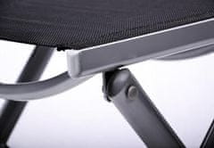 Greatstore Hliníková skladacia stolička s podnožkou