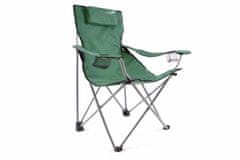 Greatstore Sada 2 ks skladacia kempingová stolička DIVERO s vankúšom - zelená