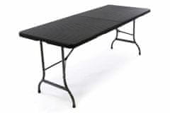 shumee Skladací záhradný stôl - čierny 180 x 75 cm