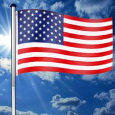 Greatstore Vlajkový stožiar vrátane vlajky USA - 650 cm