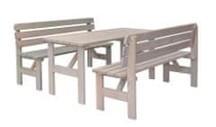 Greatstore Záhradný masívny drevený stôl VIKING sivý - 150 cm