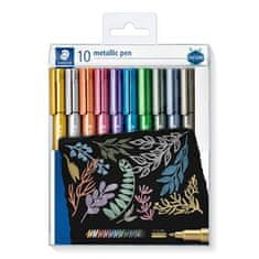 Staedtler Dekoračné popisovače "Design Journey Metallic Pen", 10 farieb, 1-2 mm, kužeľový hrot, 8323 T