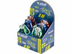 Extol Craft Kľúče imbus, 7-dielna sada, 1,5-2-2,5-3-4-5-6mm, mix farieb: zelená, modrá, žltá, skladací obal