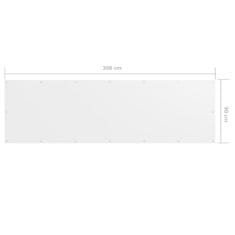 Vidaxl Balkónová markíza, biela 90x300 cm, oxfordská látka