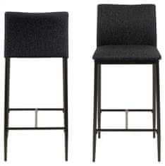Design Scandinavia Barová stolička Demina (SET 2ks), tkanina, šedá