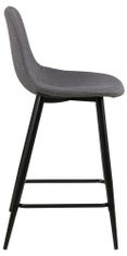 Design Scandinavia Barová stolička Wilma (SET 2ks), tkanina, svetlo šedá