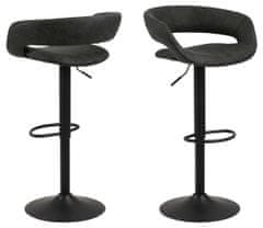 Design Scandinavia Barová stolička Grace II. (SET 2ks), tkanina, antracitová