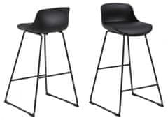Design Scandinavia Barová stolička Tina (SET 2ks), plast, čierna