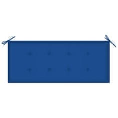 Vidaxl Záhradná lavička s kráľovsky modrým vankúšom 240 cm tíkový masív