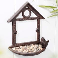 Vidaxl HI Závesné kŕmidlo pre vtáky v tvare domčeka, 18 cm, hnedé