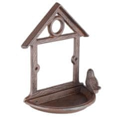 Vidaxl HI Závesné kŕmidlo pre vtáky v tvare domčeka, 18 cm, hnedé