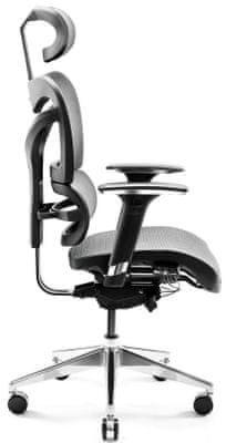 Diablo-Chairs V-Commander, čierna / sivá (5902560338157) posuvné sedadlo nastavenie záhlavnie opierka chrbtová opierka podrúčky tiché kolieska PFC 360 