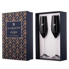 Diamante Dva Black Silhouette poháre na šampanské a prosecco