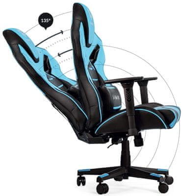 Diablo-Chairs X-Fighter, čierna/modrá (5902560333244) bedrový vankúš výškové polohovanie funkcia hojdania pozícia ľah 