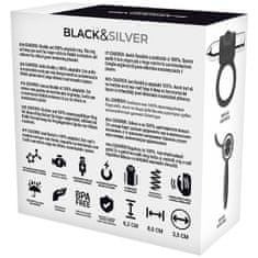 BLACK&SILVER Black and Silver CAMERON (Silver Edition), vibračný krúžok na penis 3,5 cm