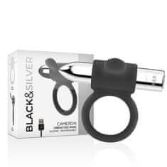 BLACK&SILVER Black and Silver CAMERON (Silver Edition), vibračný krúžok na penis 3,5 cm