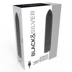 BLACK&SILVER Black and Silver KERNEX Vibrating Bullet nabíjací mini vibrátor 8,6 cm