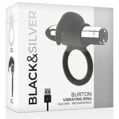 BLACK&SILVER Black and Silver BURTON (Silver Edition), vibračný krúžok na penis 3,5 cm