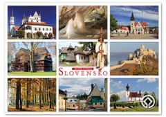 tvorme veľká pohľadnica (A5) - Slovensko, pamiatky UNESCO (vhodné pre Postcrossing, Zberatelia)