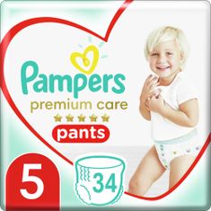 Pampers Plienkové nohavičky Premium Care Pants 5 (12-17 kg) Junior 34 ks