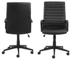Design Scandinavia Kancelárska stolička Charles, syntetická koža, čierna