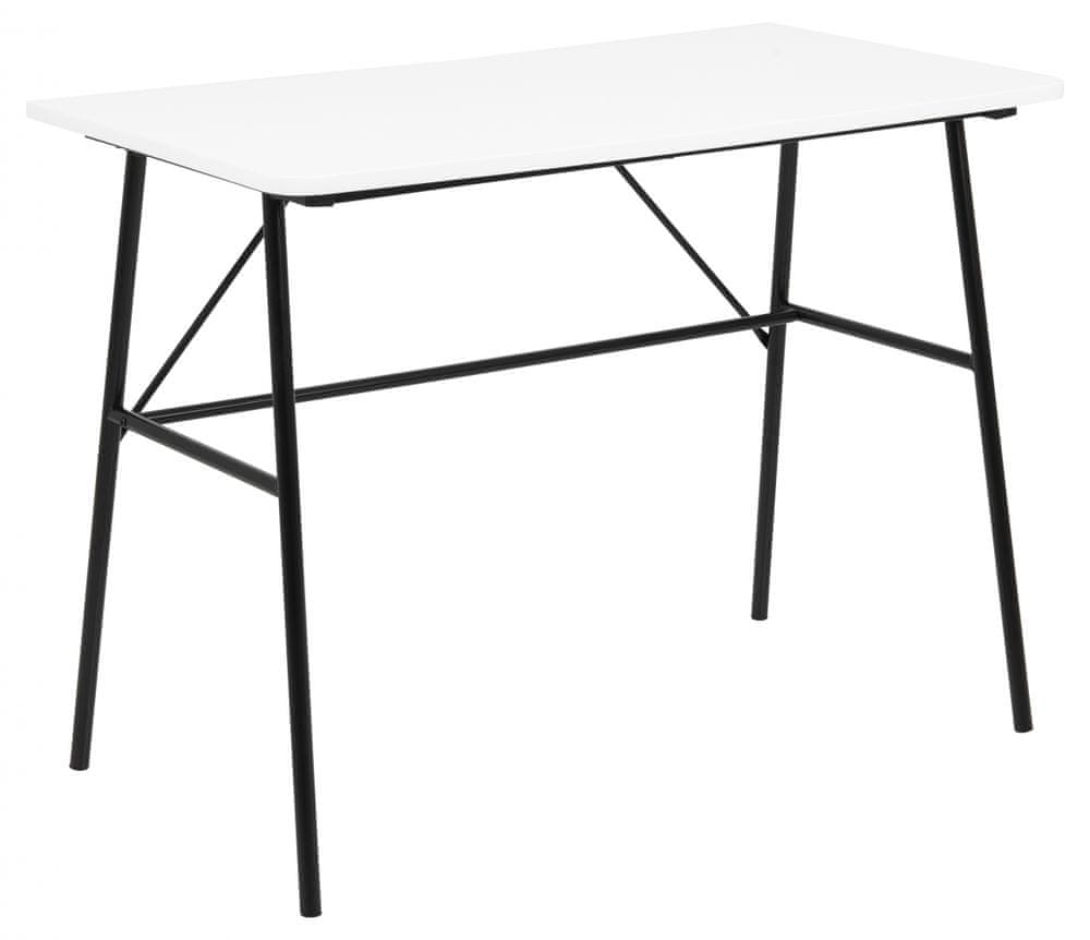 Design Scandinavia Pracovný stôl Pascal, 100 cm, MDF, biela