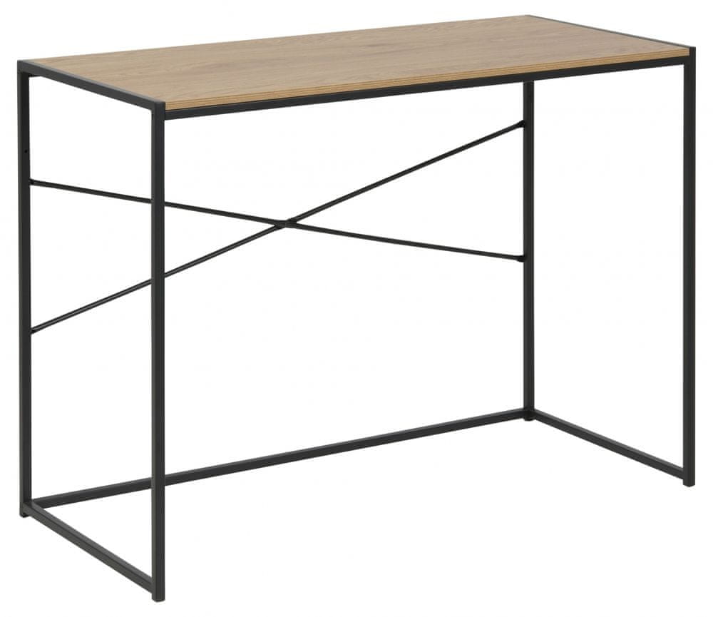 Design Scandinavia Pracovný stôl Seaford, 100 cm, MDF, prírodný