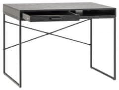 Design Scandinavia Pracovný stôl Seaford, 110 cm, MDF, čierna