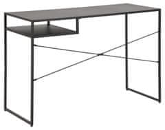 Design Scandinavia Pracovný stôl Newcastle, 110 cm, kov, čierna
