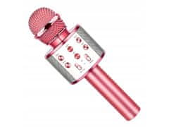 Karaoke bluetooth mikrofón s reproduktorom, ružový E-227-RU