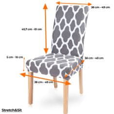 VivoVita Stretch&Sit - 4 rozťahovacie poťahy na stoličky, elegant