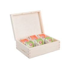 Čisté dřevo Drevená krabička na čaj (6 priehradok)