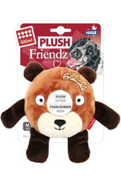 GiGwi Hračka pes Plush Friendz medveď s gumovým krúžk