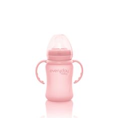 Everyday Baby hrnček sklo so silikónovým obalom Healthy+ 150 ml Rose Pink