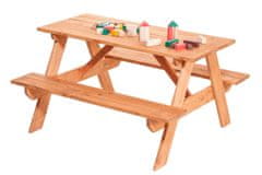 Čisté dřevo Drevená detská lavica so stolom