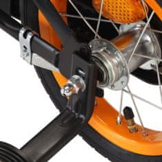 Vidaxl Detský bicykel s predným nosičom 14 palcový čierny a oranžový