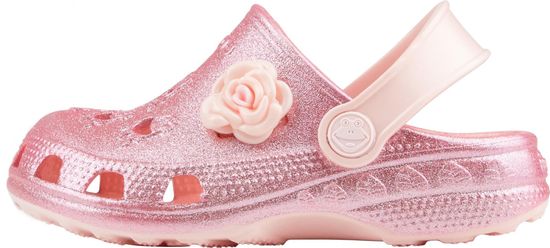 Coqui dievčenské papuče Little Frog Candy pink glitter + amulet