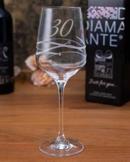 Diamante Brúsený pohár na víno k 30. výročiu