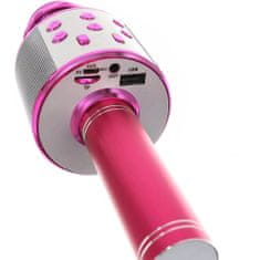 MG Bluetooth Karaoke mikrofón s reproduktorom, ružový
