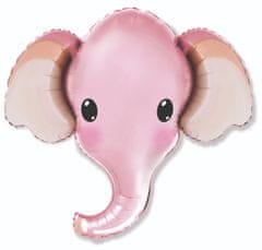 Balónik fóliový Slon ružový - Baby shower - 81 cm
