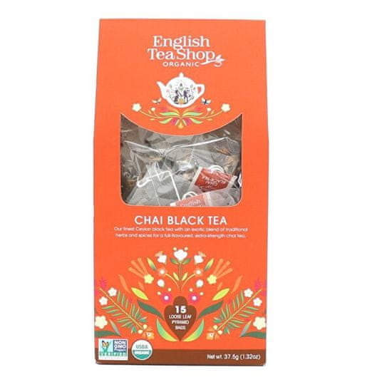 English Tea Shop Černý čaj Chai 15 pyramidek sypaného čaje