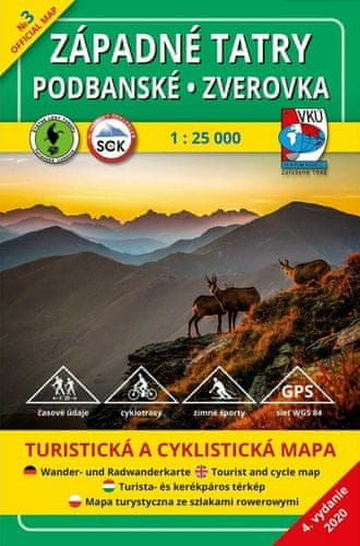 Západné Tatry - Podbanské - Zverovka 1:25 000 - Turistická a cyklistická mapa